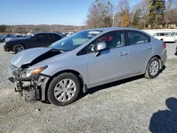 Salvage cars for sale from Copart Concord, NC: 2012 Honda Civic LX