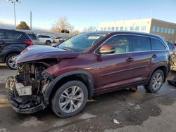 Toyota Highlander Vehiculos salvage en venta: 2015 Toyota Highlander XLE