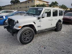 Salvage cars for sale at Opa Locka, FL auction: 2022 Jeep Wrangler Unlimited Sahara 4XE