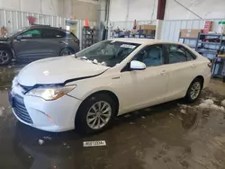 Salvage cars for sale at Mcfarland, WI auction: 2015 Toyota Camry Hybrid