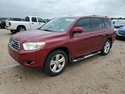 Salvage cars for sale from Copart Houston, TX: 2008 Toyota Highlander Limited