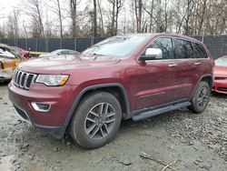 Salvage cars for sale at Waldorf, MD auction: 2019 Jeep Grand Cherokee Limited