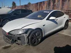 Salvage cars for sale at Wilmington, CA auction: 2015 Tesla Model S 60