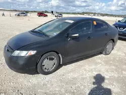 Salvage cars for sale from Copart New Braunfels, TX: 2008 Honda Civic Hybrid