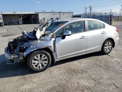 Salvage cars for sale at Sun Valley, CA auction: 2012 Honda Civic LX