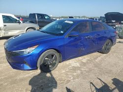 Salvage cars for sale at Houston, TX auction: 2021 Hyundai Elantra Blue