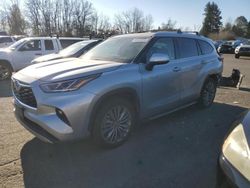 Toyota salvage cars for sale: 2021 Toyota Highlander Hybrid Platinum