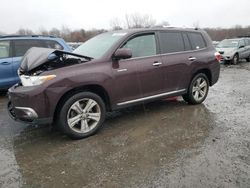 Salvage cars for sale from Copart Assonet, MA: 2012 Toyota Highlander Limited