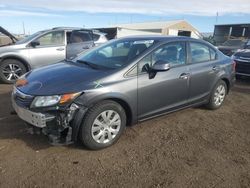 Salvage cars for sale at Brighton, CO auction: 2012 Honda Civic LX