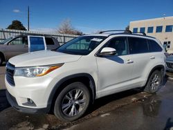 2014 Toyota Highlander XLE en venta en Littleton, CO