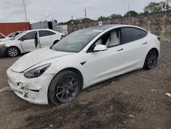 Salvage cars for sale at Homestead, FL auction: 2021 Tesla Model 3