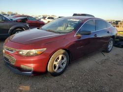 Salvage cars for sale at San Antonio, TX auction: 2016 Chevrolet Malibu LS