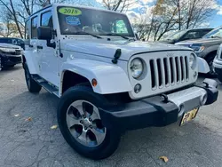 Salvage cars for sale at North Billerica, MA auction: 2018 Jeep Wrangler Unlimited Sahara