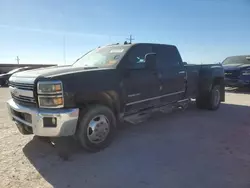 Salvage trucks for sale at Andrews, TX auction: 2015 Chevrolet Silverado K3500 LTZ