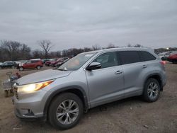 2015 Toyota Highlander XLE en venta en Des Moines, IA