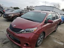 Salvage cars for sale at Sacramento, CA auction: 2017 Toyota Sienna SE