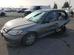 Salvage cars for sale at Rancho Cucamonga, CA auction: 2005 Honda Civic DX VP