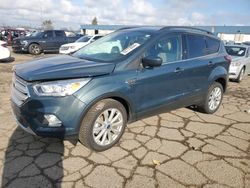 Salvage cars for sale at Woodhaven, MI auction: 2019 Ford Escape SEL