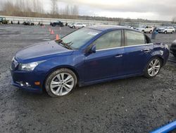 Chevrolet salvage cars for sale: 2012 Chevrolet Cruze LTZ