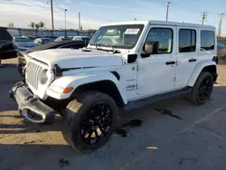 Salvage cars for sale at Los Angeles, CA auction: 2021 Jeep Wrangler Unlimited Sahara 4XE