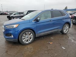 Salvage cars for sale at Woodhaven, MI auction: 2020 Ford Edge Titanium