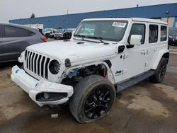 Salvage cars for sale at Woodhaven, MI auction: 2021 Jeep Wrangler Unlimited Sahara 4XE