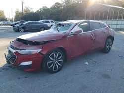 Salvage cars for sale at Savannah, GA auction: 2021 Chevrolet Malibu RS