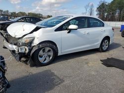 Salvage cars for sale at Dunn, NC auction: 2015 Honda Civic LX