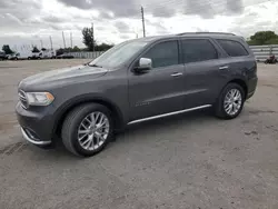 Dodge Durango Citadel salvage cars for sale: 2015 Dodge Durango Citadel