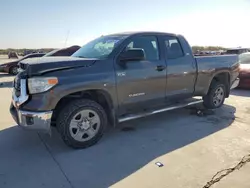 Salvage trucks for sale at Grand Prairie, TX auction: 2014 Toyota Tundra Double Cab SR