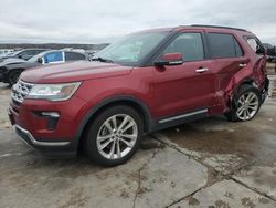 Salvage cars for sale at Grand Prairie, TX auction: 2018 Ford Explorer Limited