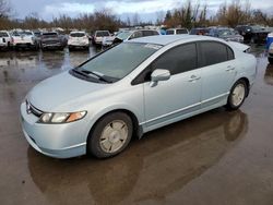 Salvage cars for sale at Woodburn, OR auction: 2008 Honda Civic Hybrid