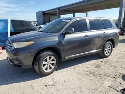 Salvage cars for sale at West Palm Beach, FL auction: 2013 Toyota Highlander Base