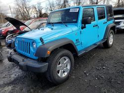 Salvage cars for sale at Marlboro, NY auction: 2017 Jeep Wrangler Unlimited Sport