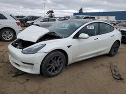 Salvage cars for sale at Woodhaven, MI auction: 2022 Tesla Model 3