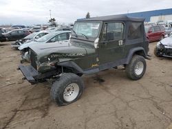 Salvage cars for sale at Woodhaven, MI auction: 1995 Jeep Wrangler / YJ S