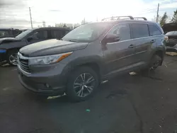 Salvage cars for sale at Denver, CO auction: 2016 Toyota Highlander XLE