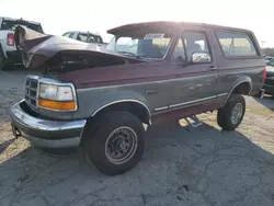 Salvage cars for sale at Indianapolis, IN auction: 1993 Ford Bronco U100