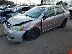 Salvage cars for sale from Copart Bowmanville, ON: 2007 Toyota Corolla CE