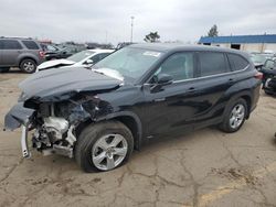 Salvage cars for sale from Copart Woodhaven, MI: 2021 Toyota Highlander Hybrid LE