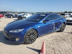 Salvage cars for sale at Houston, TX auction: 2015 Tesla Model S