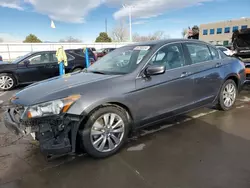 Salvage cars for sale at Littleton, CO auction: 2012 Honda Accord EX