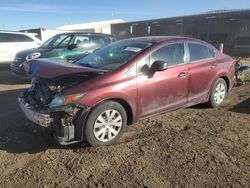 Salvage cars for sale at Brighton, CO auction: 2012 Honda Civic LX