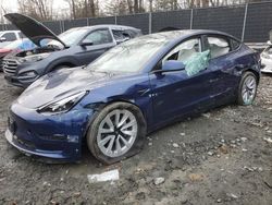 Salvage cars for sale at Waldorf, MD auction: 2022 Tesla Model 3