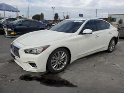 Salvage cars for sale from Copart Wilmington, CA: 2021 Infiniti Q50 Luxe