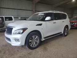 Salvage cars for sale at Houston, TX auction: 2015 Infiniti QX80