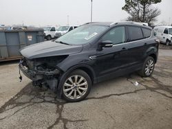 Salvage cars for sale at Woodhaven, MI auction: 2017 Ford Escape Titanium