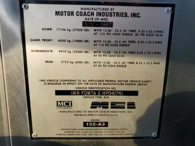 1987 Motor Coach Industries Transit Bus