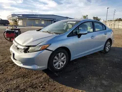 Salvage cars for sale at San Diego, CA auction: 2012 Honda Civic LX