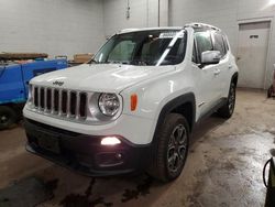 Salvage cars for sale at New Britain, CT auction: 2016 Jeep Renegade Limited